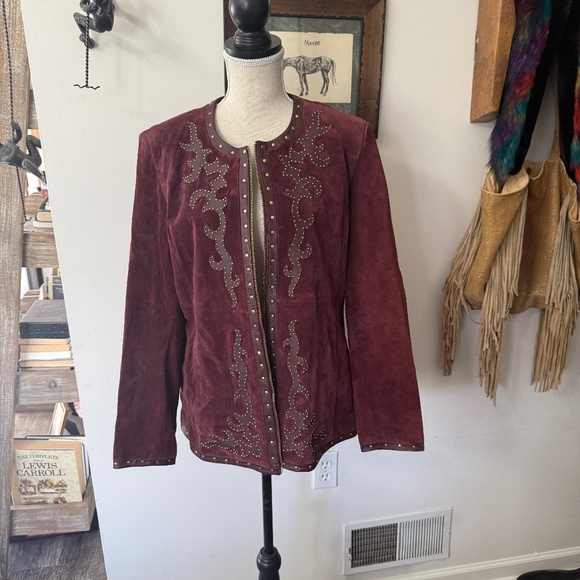 Linea by Louis Dell'Olio Women's Leather and Suede Jacket L - Picture 1 of 5